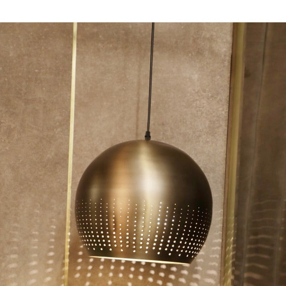 JS-GL-92001-1 - Matt Brushed Brass & Gold Metal Hanging Light