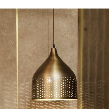 JS-GL-92002-1 - Matt Brushed Brass & Gold Metal Modern Hanging LightsMetal Hanging Light