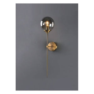 JS-GL-9258-1 - ANTIQUE BRASS METAL Glass Ball Wall Light