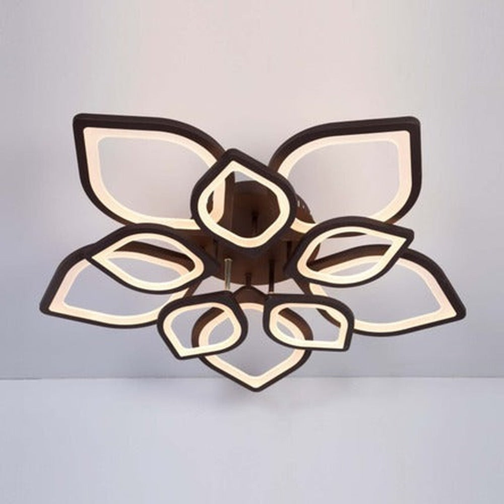 JS-GL-9284-10 - Coﬀee Brown Metal & Acrylic Led Ceiling Light