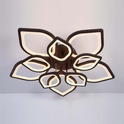 JS-GL-9284-10 - Coﬀee Brown Metal & Acrylic Led Ceiling Light