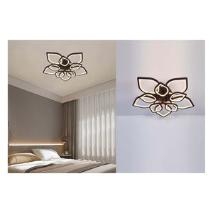 JS-GL-9284-10 - Coﬀee Brown Metal & Acrylic Led Ceiling Light