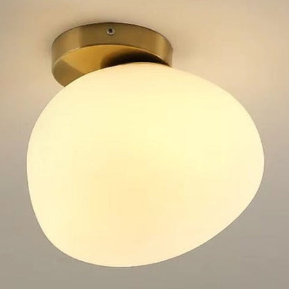 JS-GL-93466-230 - Antique Brass Metal & Glass Ceiling Light