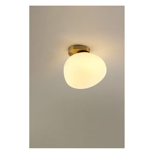 JS-GL-93466-230 - Antique Brass Metal & Glass Ceiling Light