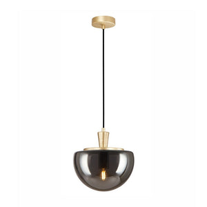 JS-GL-9349-1SM - Matt Gold Metal Glass Hanging Light