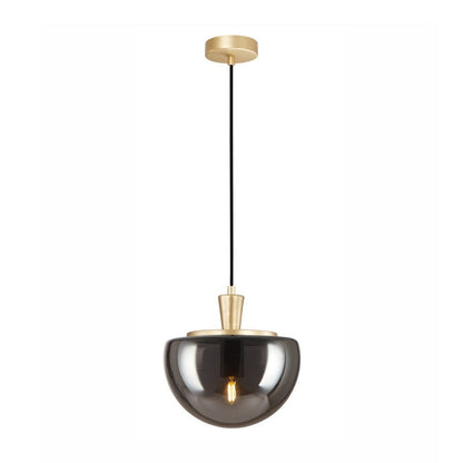 JS-GL-9349-1SM - Matt Gold Metal Glass Hanging Light