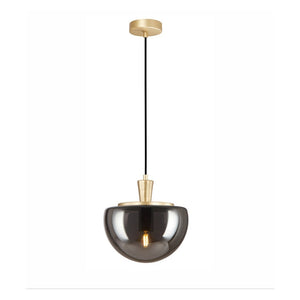 JS-GL-9349-1SM - Matt Gold Metal Glass Hanging Light