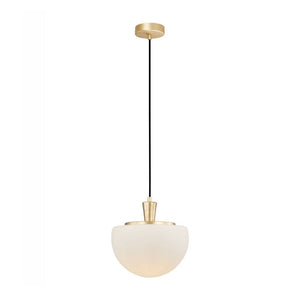 JS-GL-9349-1WH - Matt Gold Metal Glass Hanging Light