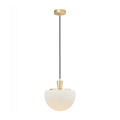 JS-GL-9349-1WH - Matt Gold Metal Glass Hanging Light