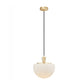 JS-GL-9349-1WH - Matt Gold Metal Glass Hanging Light