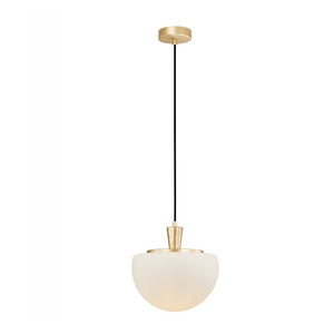 JS-GL-9349-1WH - Matt Gold Metal Glass Hanging Light