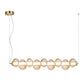 JS-GL-9401-9A - Antique Brass Metal & Glass Led Chandelier