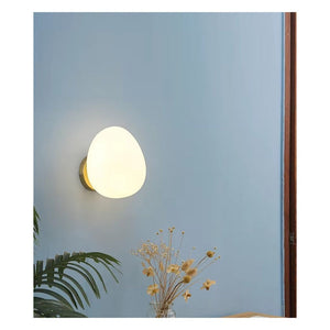 JS-GL-9457-W - Antique Brass Metal & Glass Modern Wall Light