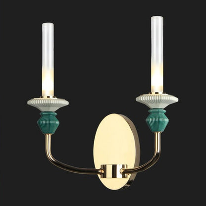 JS-GL-9470-2 - French Gold Metal & Ceramic & Glass Modern Wall Light