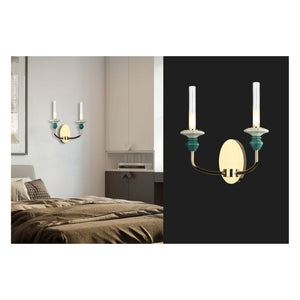 JS-GL-9470-2 - French Gold Metal & Ceramic & Glass Modern Wall Light
