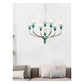 JS-GL-9470-6 - French Gold Metal & Glass & Ceramic Candle Arm Chandelier