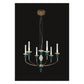 JS-GL-9470-6 - French Gold Metal & Glass & Ceramic Candle Arm Chandelier