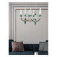 JS-GL-9470-8B - French Gold Metal & Glass & Ceramic Candle Arm Chandelier