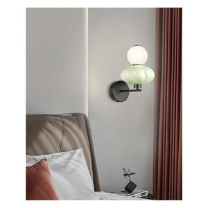 JS-GL-9472-1 - Black Metal & Ceramic & Glass Modern Wall Light