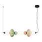JS-GL-9472-3B - Black Metal & Ceramic Glass Hanging Light