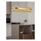 JS-GL-9527 - Antique Brass Metal & Glass Rectangular Chandelier