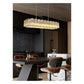 JS-GL-9566 - Antique Brass Metal & Glass Rectangular Chandelier