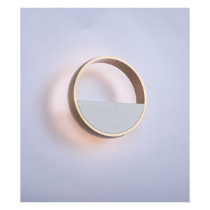 JS-GL-9710-GD-WH - ANTIQUE BRASS & WHITE METAL Led Wall Light