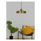 JS-GL-9717-L - Matt Brushed Brass & Gold Metal & Wood Modern Hanging Light