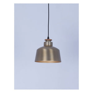 JS-GL-9717-M - Matt Brushed Brass & Gold Metal & Wood Modern Hanging Light