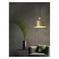 JS-GL-9717-M - Matt Brushed Brass & Gold Metal & Wood Modern Hanging Light