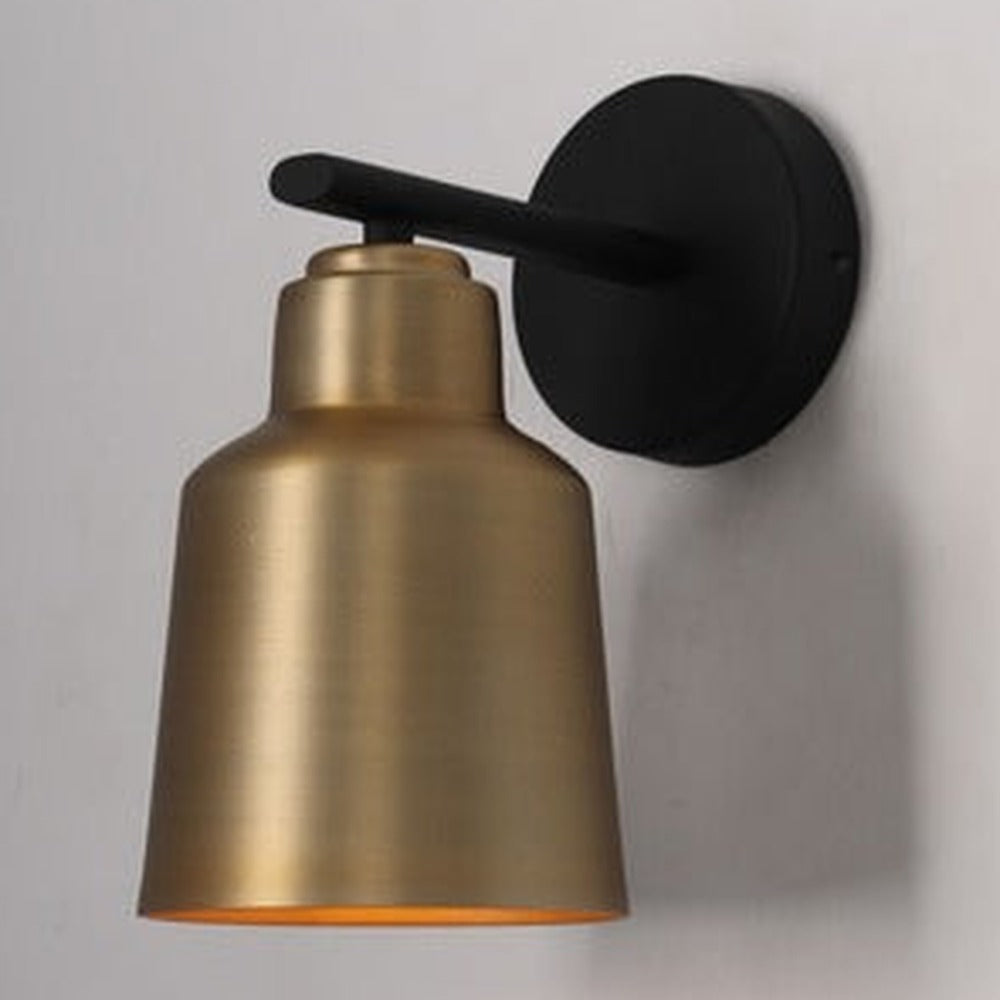 JS-GL-9717-W - Brush Gold & Black Metal Modern Wall Light
