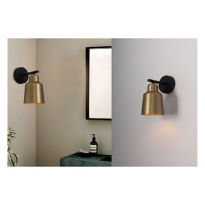 JS-GL-9717-W - Brush Gold & Black Metal Modern Wall Light