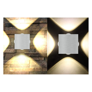 JS-GL-9736-4 - Brushed Aluminum Metal Modern Decorative Outdoor Wall Light