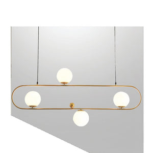 JS-GL-9816-4 - ANTIQUE BRASS METAL Glass Hanging Light