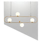 JS-GL-9816-4 - ANTIQUE BRASS METAL Glass Hanging Light