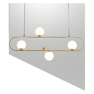 JS-GL-9816-4 - ANTIQUE BRASS METAL Glass Hanging Light