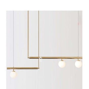 JS-GL-9817-3 - ANTIQUE BRASS METAL Glass Hanging Light