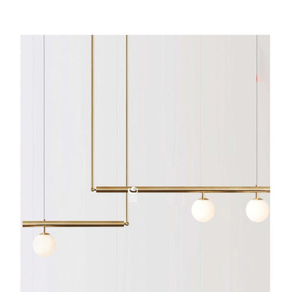 JS-GL-9817-3 - ANTIQUE BRASS METAL Glass Hanging Light