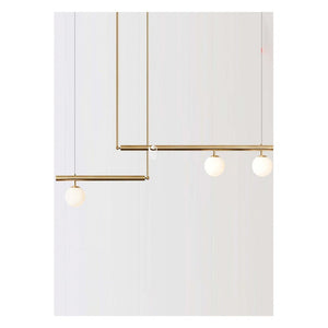 JS-GL-9817-3 - ANTIQUE BRASS METAL Glass Hanging Light