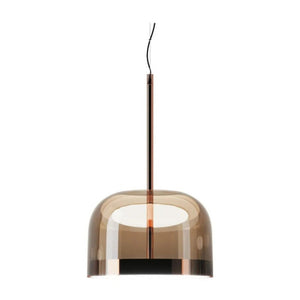 JS-GL-9869-COP - COPPER & AMBER GLASS METAL Glass Hanging Light