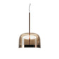JS-GL-9869-COP - COPPER & AMBER GLASS METAL Glass Hanging Light
