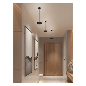 JS-GL-9908-BK - Black Metal & Acrylic Led Hanging Light