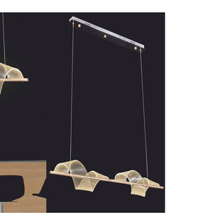 JS-GL-9951-900L - French Gold Metal & Acrylic Led Hanging Light