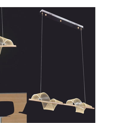 JS-GL-9951-900L - French Gold Metal & Acrylic Led Hanging Light