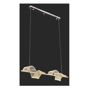 JS-GL-9951-900L - French Gold Metal & Acrylic Led Hanging Light
