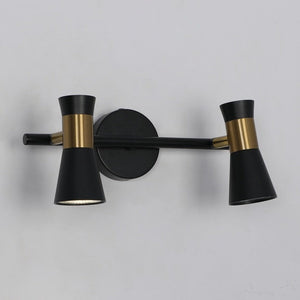 JS-GL-9977-2AB - Antique Brass & Black Metal Modern Wall Light