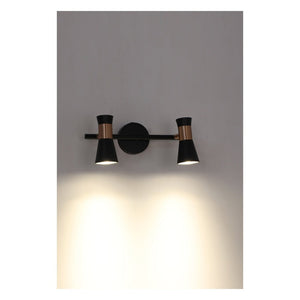 JS-GL-9977-2CP - Antique Copper & Black Metal Modern Wall Light