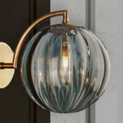 JS-GL-AW-SM - ANTIQUE BRASS METAL & GLASS Modern Wall Light