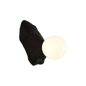 JS-GL-B1-BK - Black Metal & Glass & Concrete Modern Wall Light