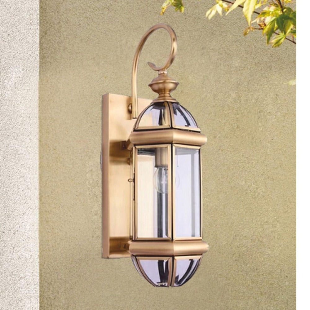 JS-GL-B6007-1 - ANTIQUE BRASS METAL BRASS & GLASS Brass Wall Light